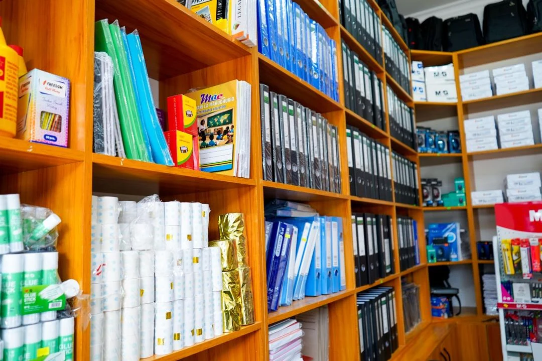 Office supplies shelves